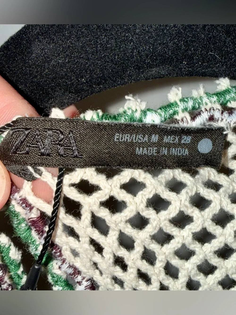 Zara Embroidered Crochet Floral Tank Dress in Cream/Multi NWT Size Medium - Picture 7 of 13